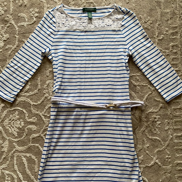 Ralph Lauren Petites Cotton Dress with Belt - Picture 2 of 5